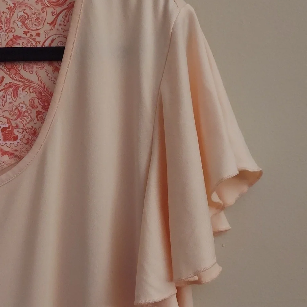 INK+IVY Peach Floral Paisley Pajama Short Set - Picture 7 of 10